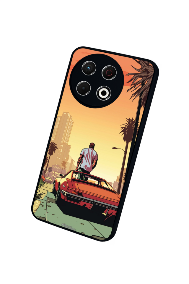 Tecno Spark 30 Pro Uyumlu GTA Tasarımlı Glossy Premium Kılıf