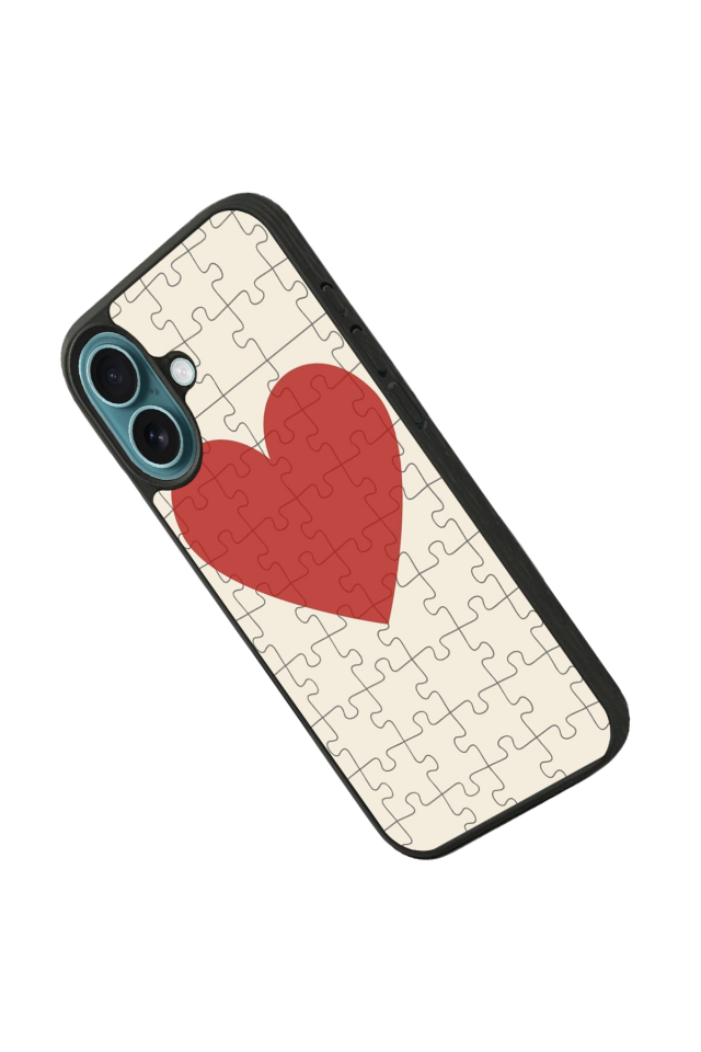 iPhone 16 Uyumlu Kalp Love Tasarımlı Glossy Premium Kılıf