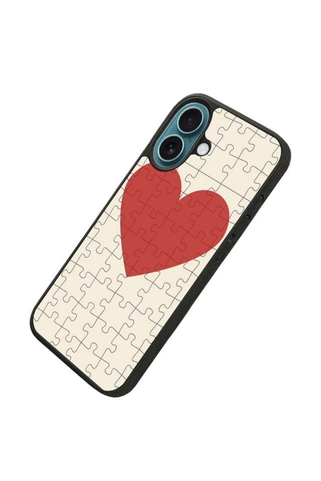 iPhone 16 Uyumlu Kalp Love Tasarımlı Glossy Premium Kılıf