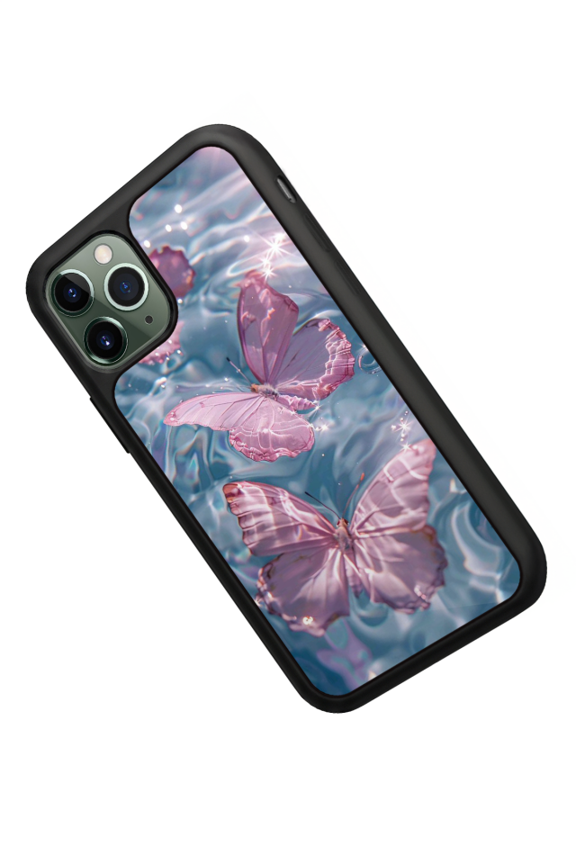 iPhone 11 Pro Uyumlu Kelebek Tasarımlı Glossy Premium Kılıf