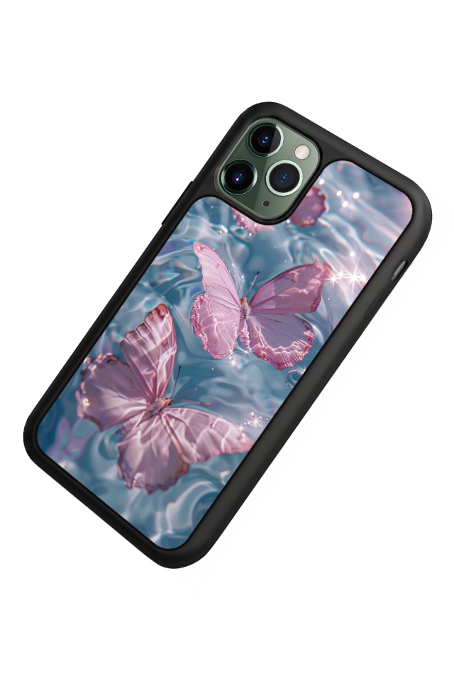 iPhone 11 Pro Uyumlu Kelebek Tasarımlı Glossy Premium Kılıf
