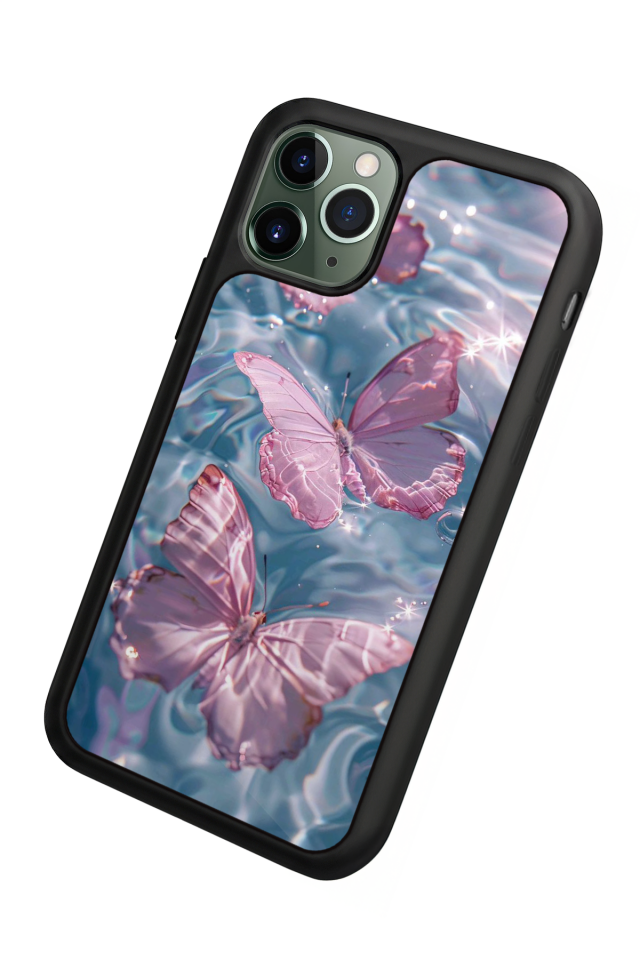 iPhone 11 Pro Uyumlu Kelebek Tasarımlı Glossy Premium Kılıf