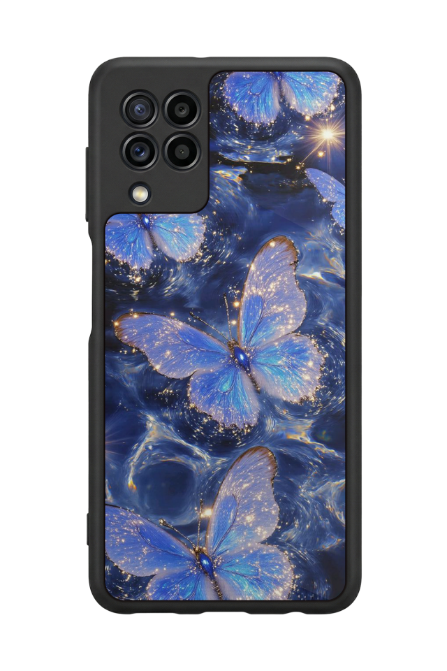 Samsung Galaxy M22 Uyumlu Kelebek Tasarımlı Glossy Premium Kılıf