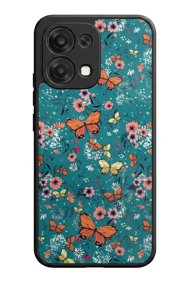 Oppo A6 Pro Uyumlu Kelebek Tasarımlı Glossy Premium Kılıf