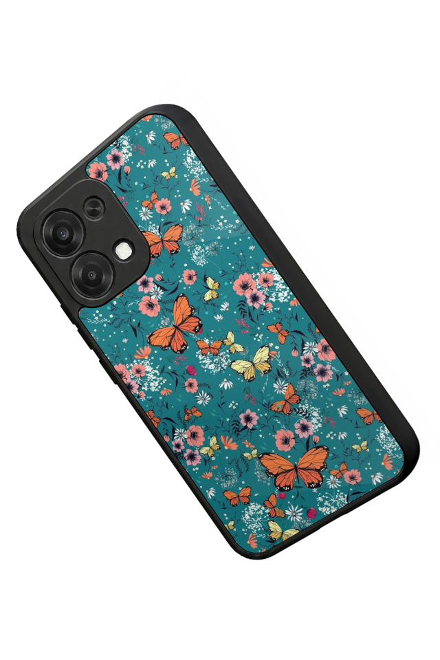 Oppo A6 Pro Uyumlu Kelebek Tasarımlı Glossy Premium Kılıf