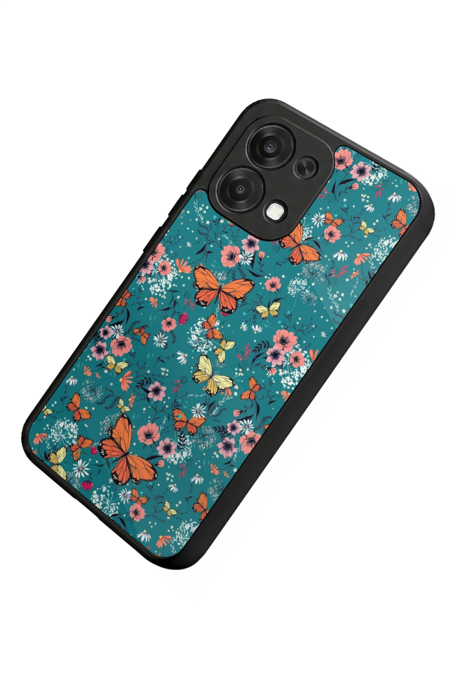 Oppo A6 Pro Uyumlu Kelebek Tasarımlı Glossy Premium Kılıf