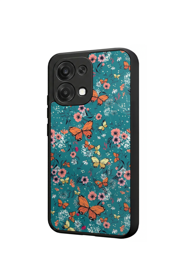 Oppo A6 Pro Uyumlu Kelebek Tasarımlı Glossy Premium Kılıf