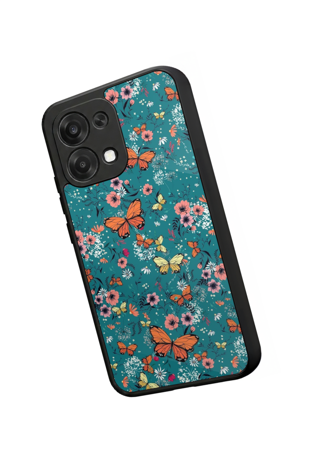 Oppo A6 Pro Uyumlu Kelebek Tasarımlı Glossy Premium Kılıf