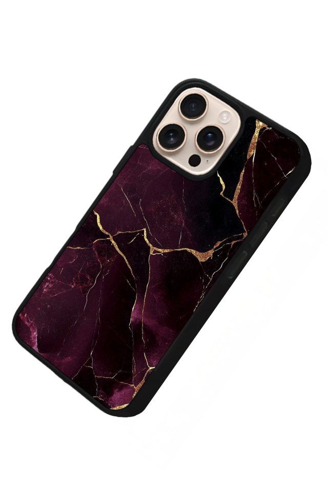 iPhone 16 Pro Max Uyumlu Mermer Marble Tasarımlı Glossy Premium Kılıf