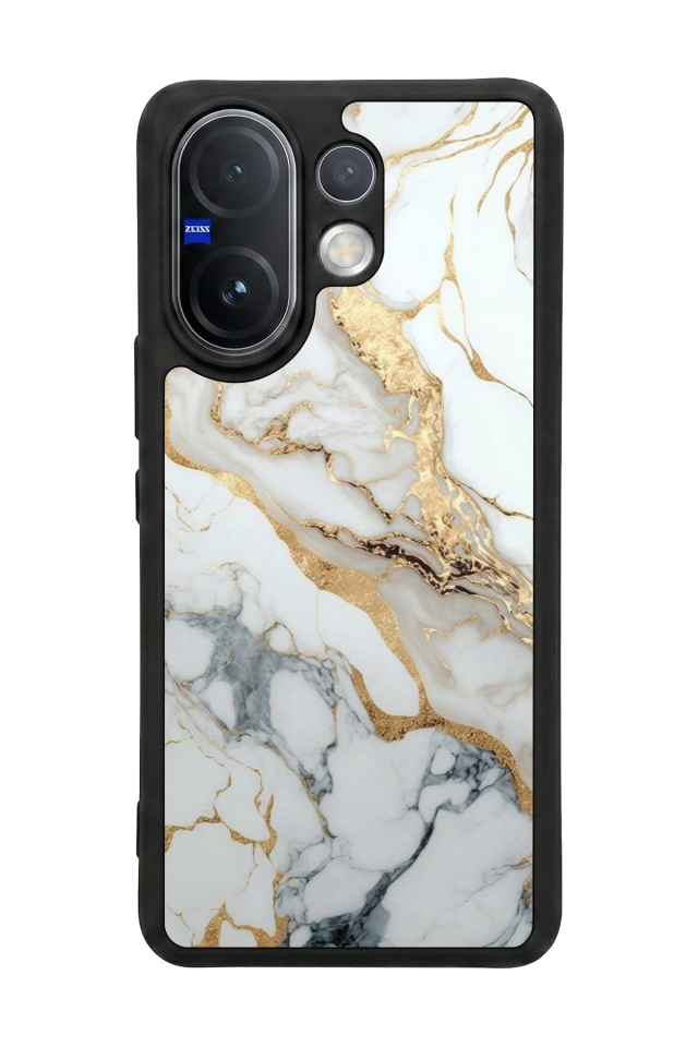Vivo V60 Uyumlu Mermer Marble Tasarımlı Glossy Premium Kılıf
