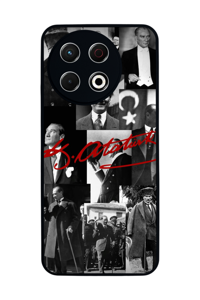 Tecno Spark 30 Pro Uyumlu Mustafa Kemal Ataturk Tasarımlı Glossy Premium Kılıf