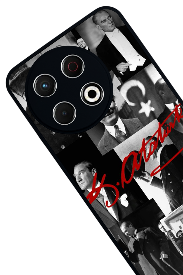 Tecno Spark 30 Pro Uyumlu Mustafa Kemal Ataturk Tasarımlı Glossy Premium Kılıf