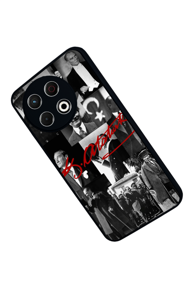 Tecno Spark 30 Pro Uyumlu Mustafa Kemal Ataturk Tasarımlı Glossy Premium Kılıf