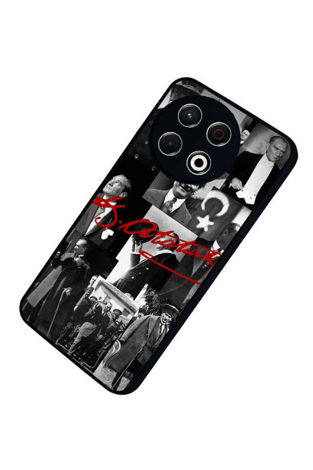 Tecno Spark 30 Pro Uyumlu Mustafa Kemal Ataturk Tasarımlı Glossy Premium Kılıf