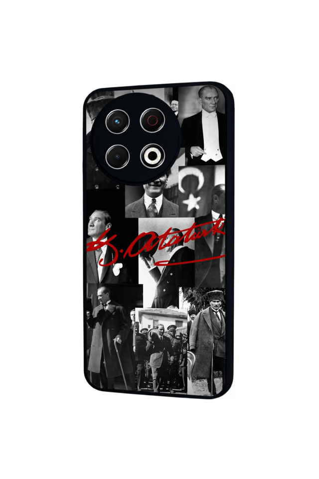 Tecno Spark 30 Pro Uyumlu Mustafa Kemal Ataturk Tasarımlı Glossy Premium Kılıf
