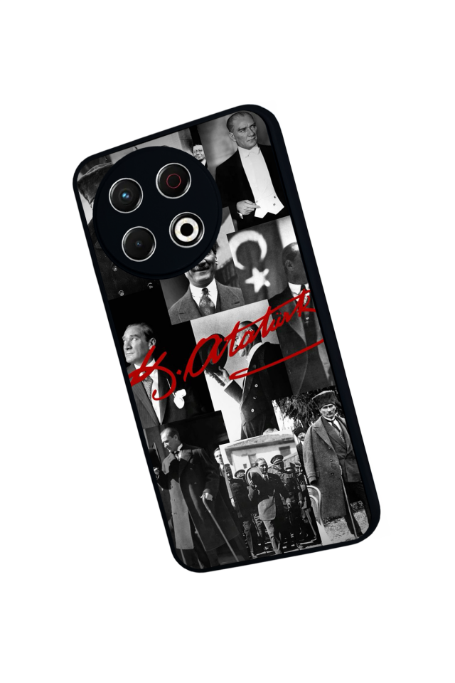 Tecno Spark 30 Pro Uyumlu Mustafa Kemal Ataturk Tasarımlı Glossy Premium Kılıf
