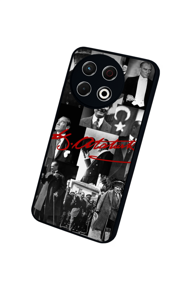 Tecno Spark 30 Pro Uyumlu Mustafa Kemal Ataturk Tasarımlı Glossy Premium Kılıf