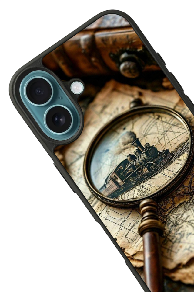 iPhone 16 Plus Uyumlu Pusula Tasarımlı Glossy Premium Kılıf