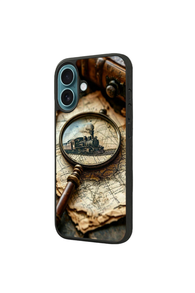 iPhone 16 Plus Uyumlu Pusula Tasarımlı Glossy Premium Kılıf