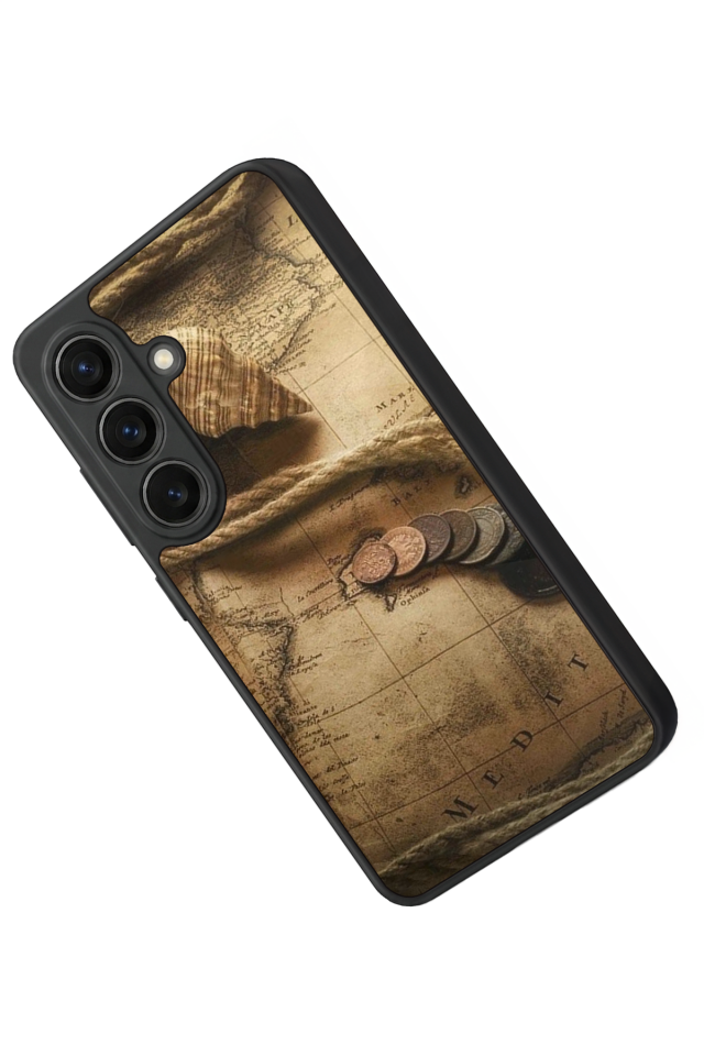 Samsung Galaxy S26 Uyumlu Pusula Tasarımlı Glossy Premium Kılıf