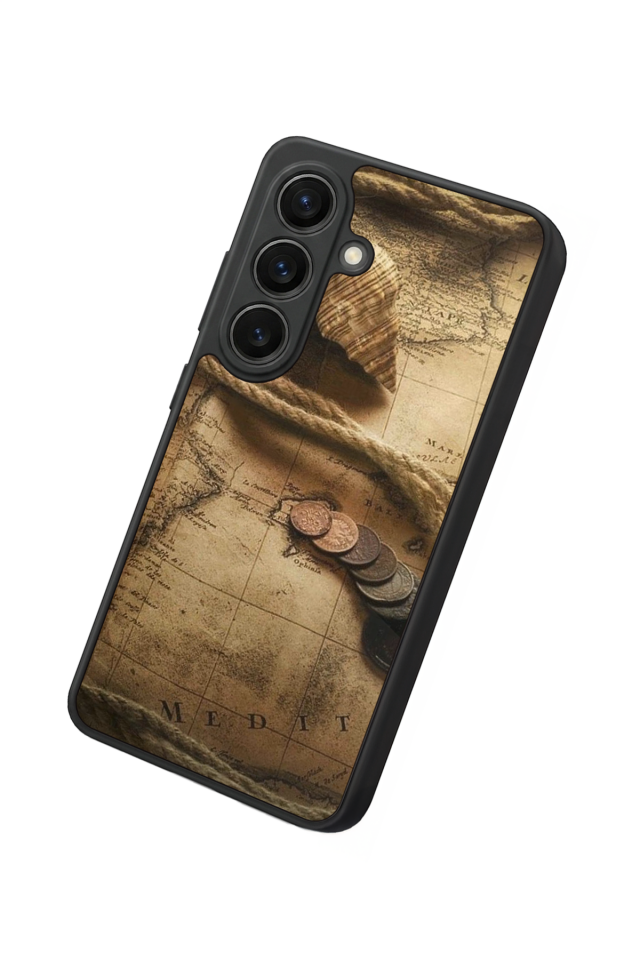 Samsung Galaxy S26 Uyumlu Pusula Tasarımlı Glossy Premium Kılıf