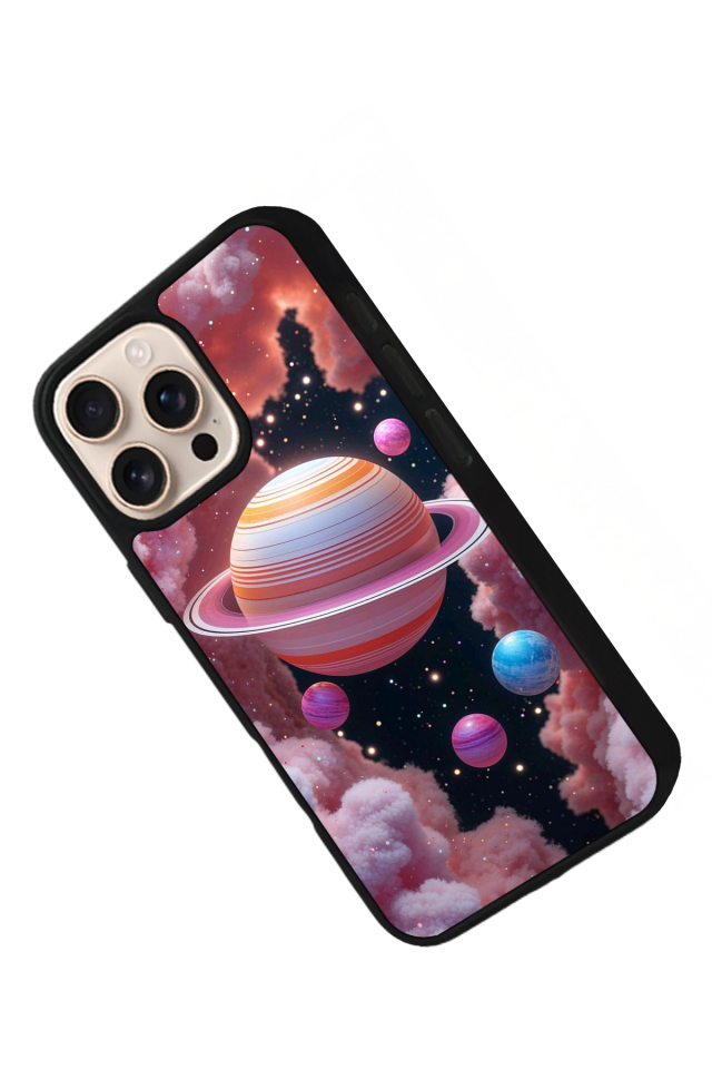 iPhone 16 Pro Uyumlu Uzay Tasarımlı Glossy Premium Kılıf
