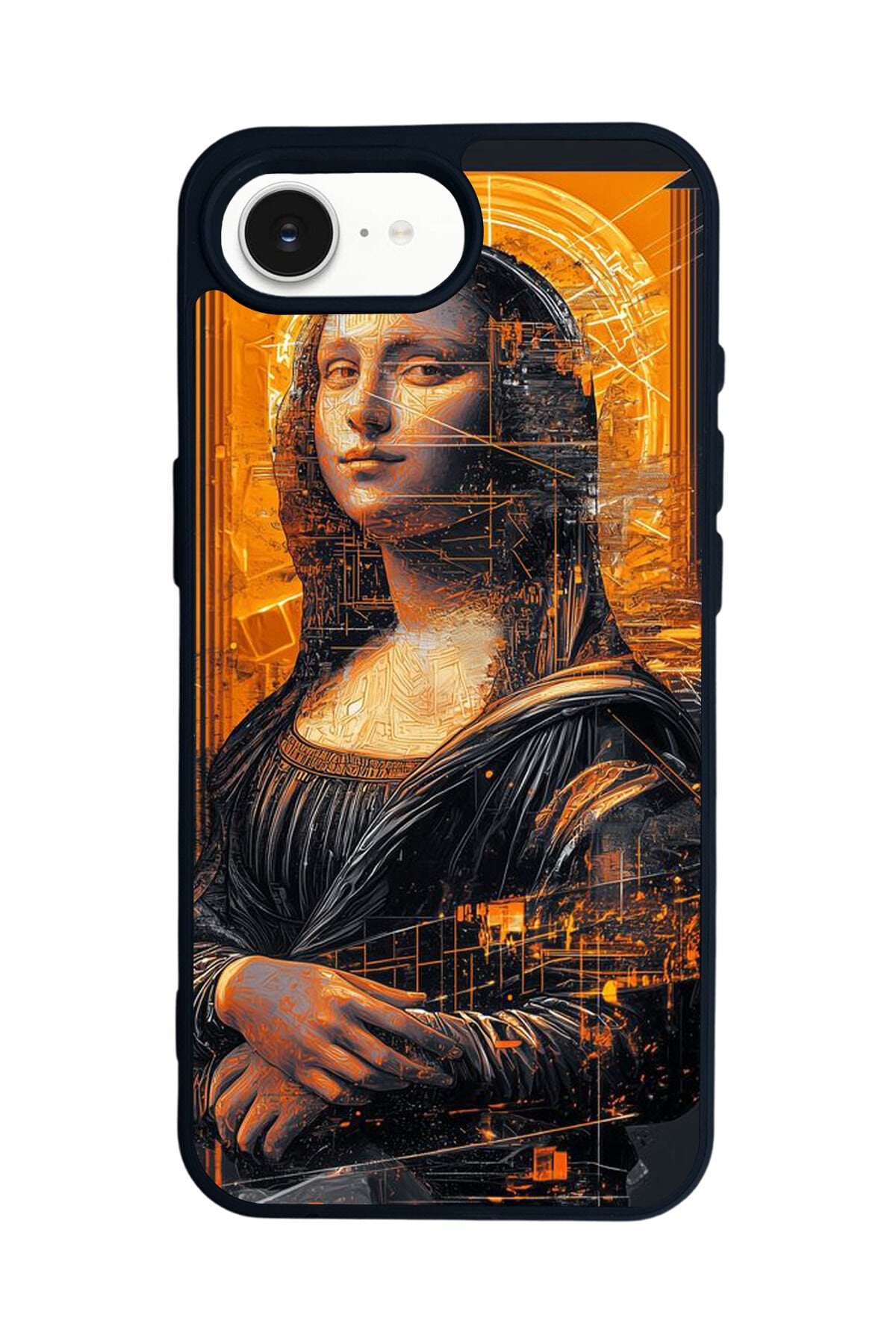 iPhone 16E Uyumlu Monalisa Tasarımlı Glossy Premium Kılıf