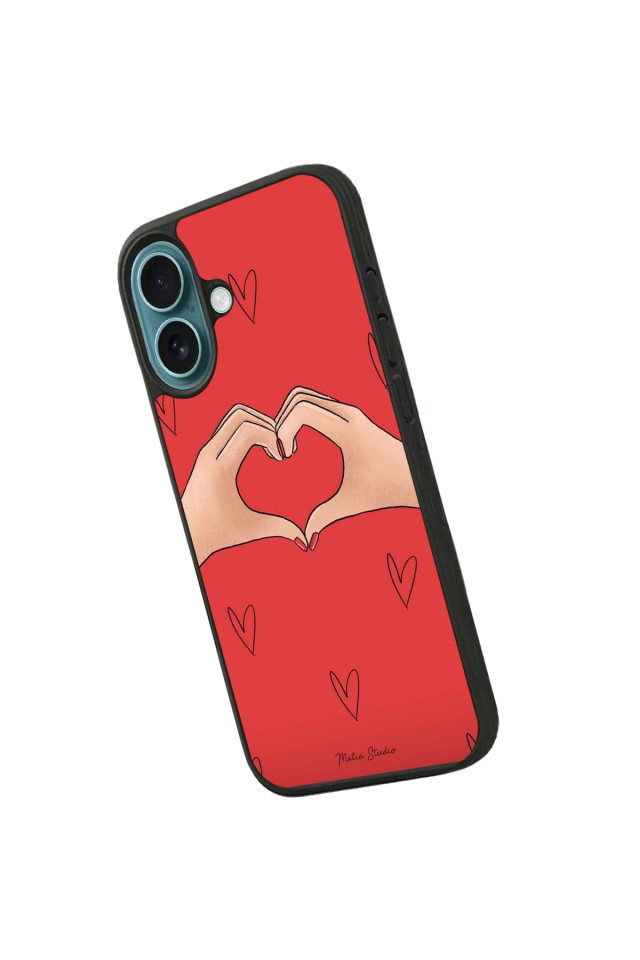 iPhone 16 Uyumlu Kalp Love Tasarımlı Glossy Premium Kılıf