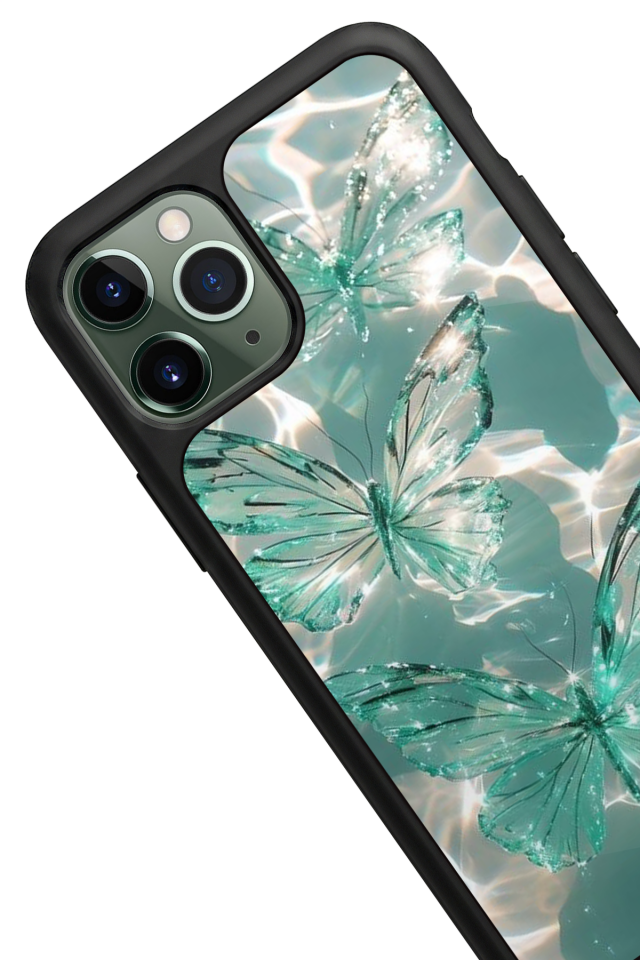 iPhone 11 Pro Uyumlu Kelebek Tasarımlı Glossy Premium Kılıf