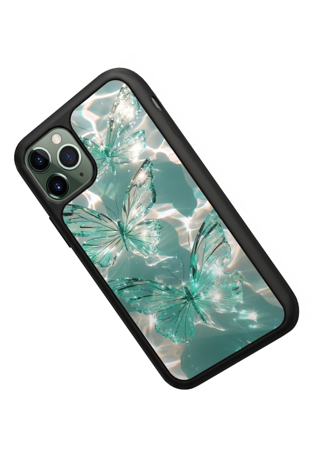 iPhone 11 Pro Uyumlu Kelebek Tasarımlı Glossy Premium Kılıf
