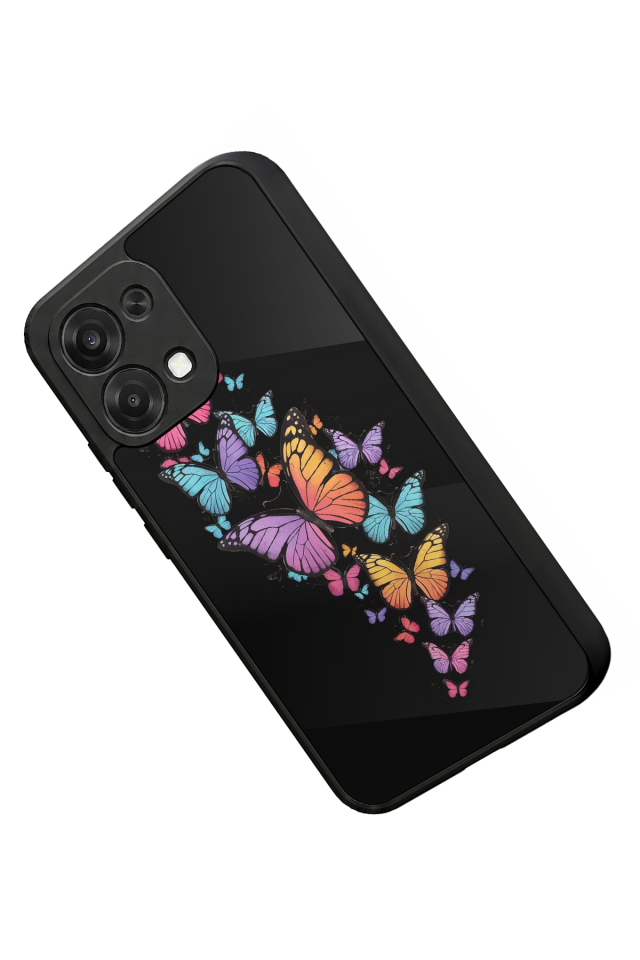 Oppo A6 Pro Uyumlu Kelebek Tasarımlı Glossy Premium Kılıf