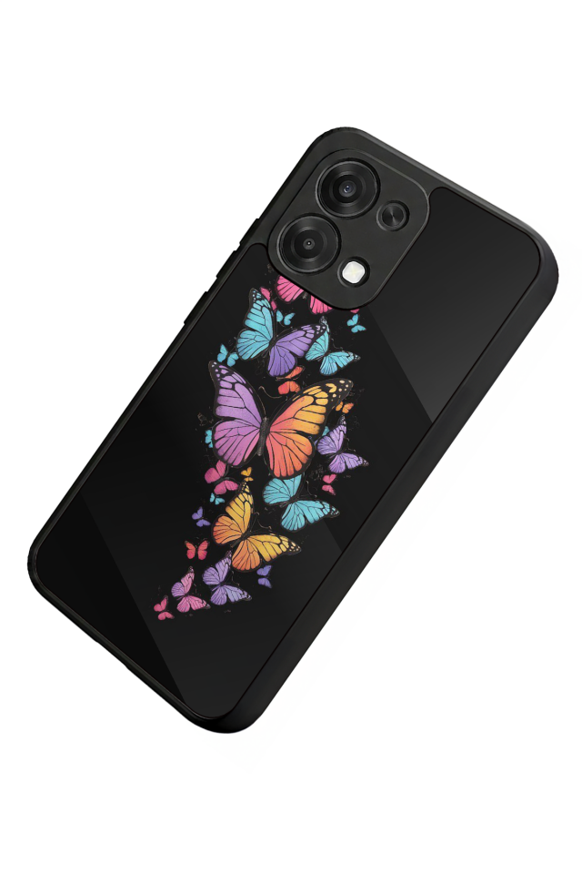 Oppo A6 Pro Uyumlu Kelebek Tasarımlı Glossy Premium Kılıf
