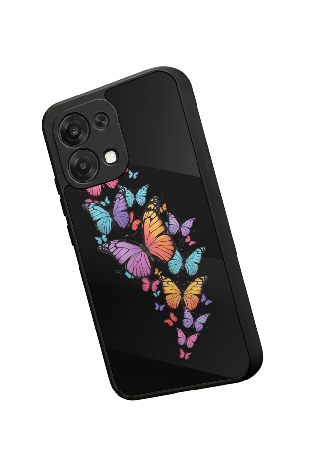 Oppo A6 Pro Uyumlu Kelebek Tasarımlı Glossy Premium Kılıf