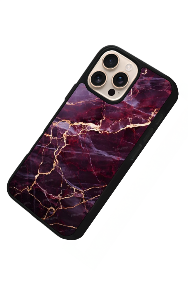 iPhone 16 Pro Max Uyumlu Mermer Marble Tasarımlı Glossy Premium Kılıf