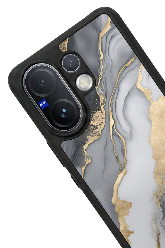 Vivo V60 Uyumlu Mermer Marble Tasarımlı Glossy Premium Kılıf
