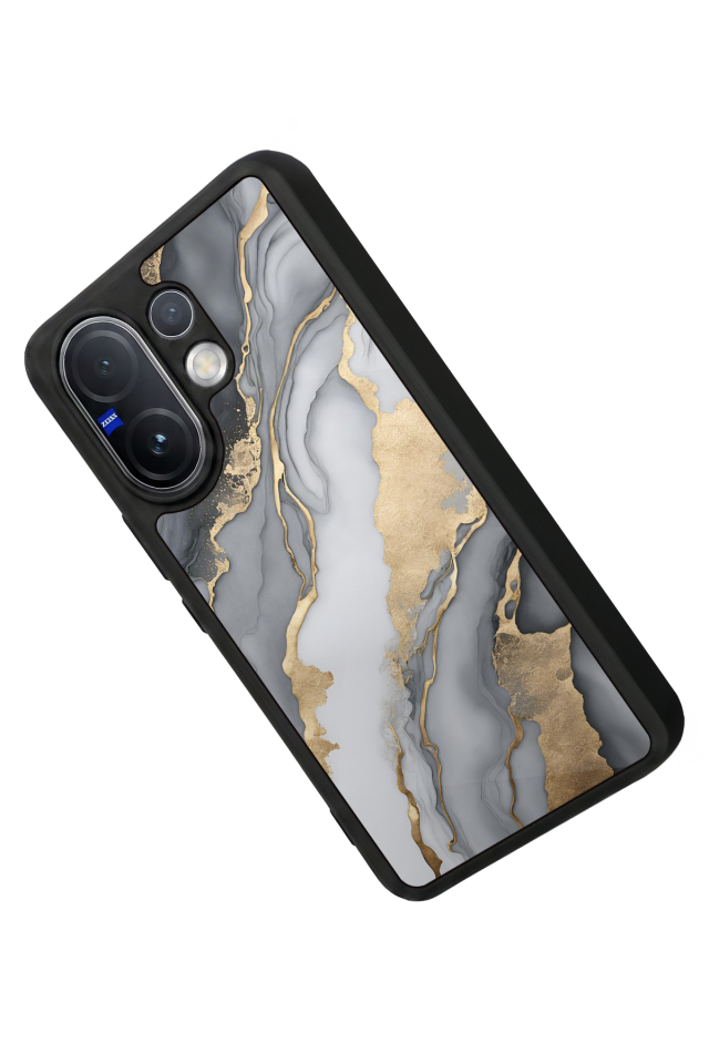 Vivo V60 Uyumlu Mermer Marble Tasarımlı Glossy Premium Kılıf