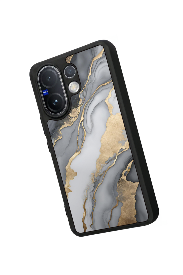 Vivo V60 Uyumlu Mermer Marble Tasarımlı Glossy Premium Kılıf