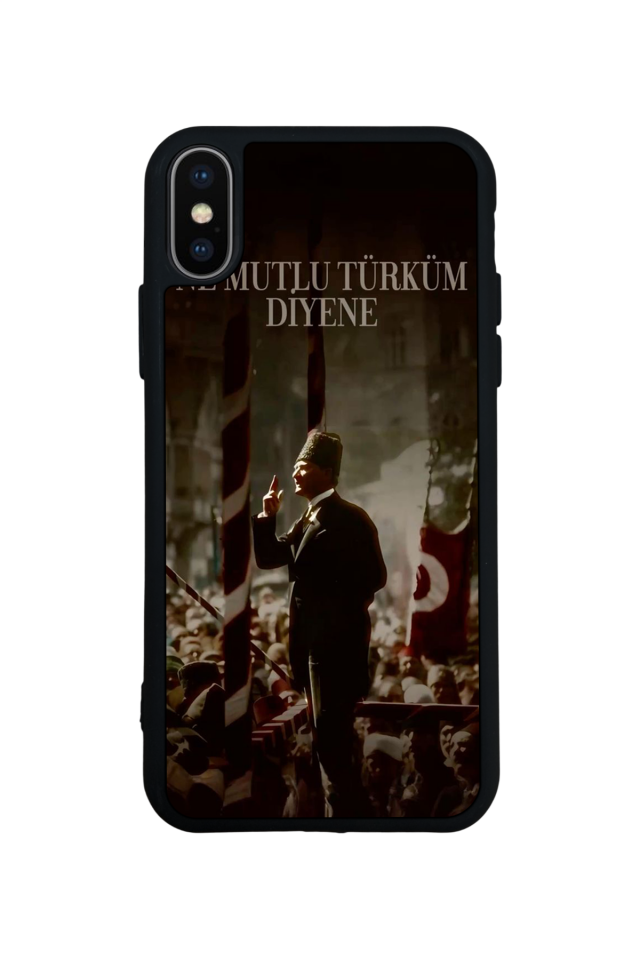 iPhone X/ XS Uyumlu Mustafa Kemal Ataturk Tasarımlı Glossy Premium Kılıf