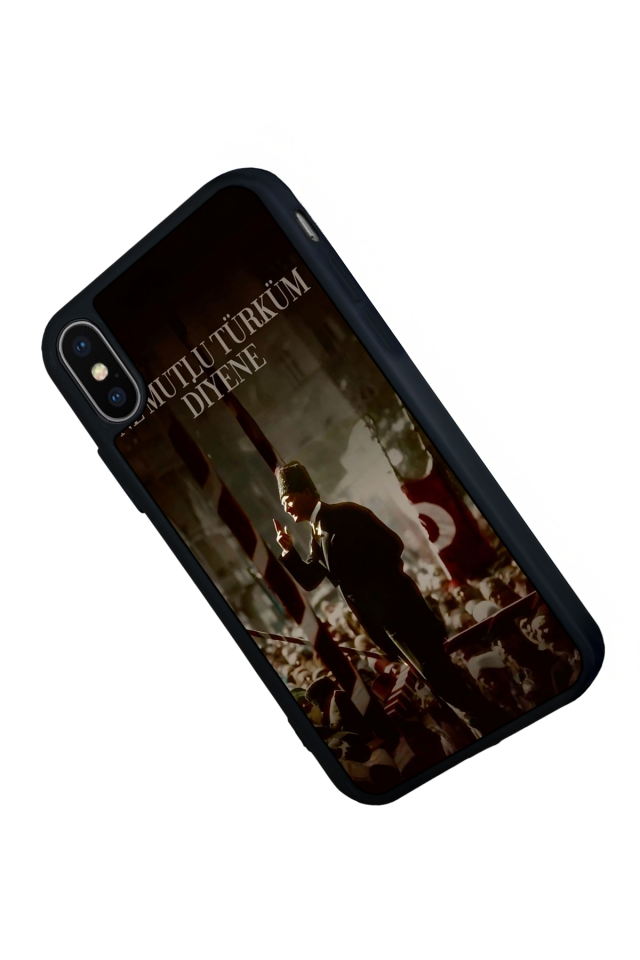 iPhone X/ XS Uyumlu Mustafa Kemal Ataturk Tasarımlı Glossy Premium Kılıf