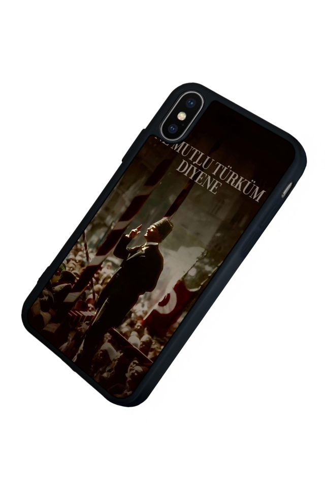 iPhone X/ XS Uyumlu Mustafa Kemal Ataturk Tasarımlı Glossy Premium Kılıf