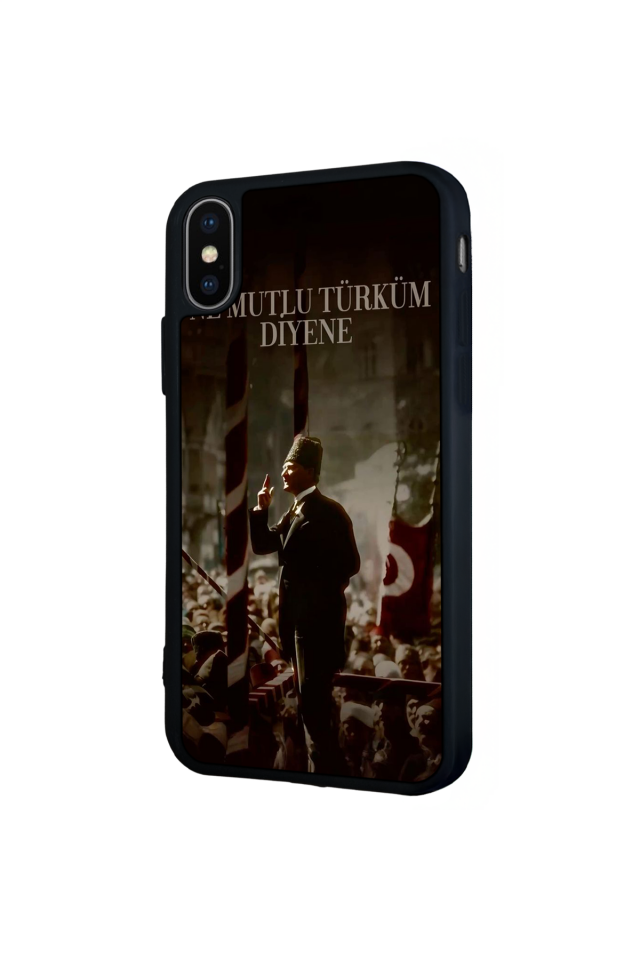 iPhone X/ XS Uyumlu Mustafa Kemal Ataturk Tasarımlı Glossy Premium Kılıf