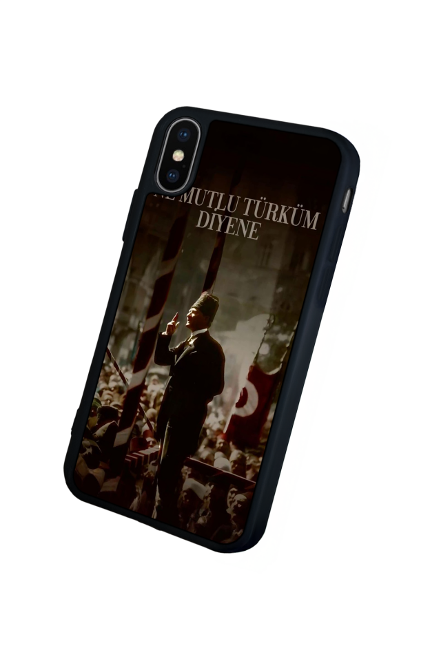 iPhone X/ XS Uyumlu Mustafa Kemal Ataturk Tasarımlı Glossy Premium Kılıf