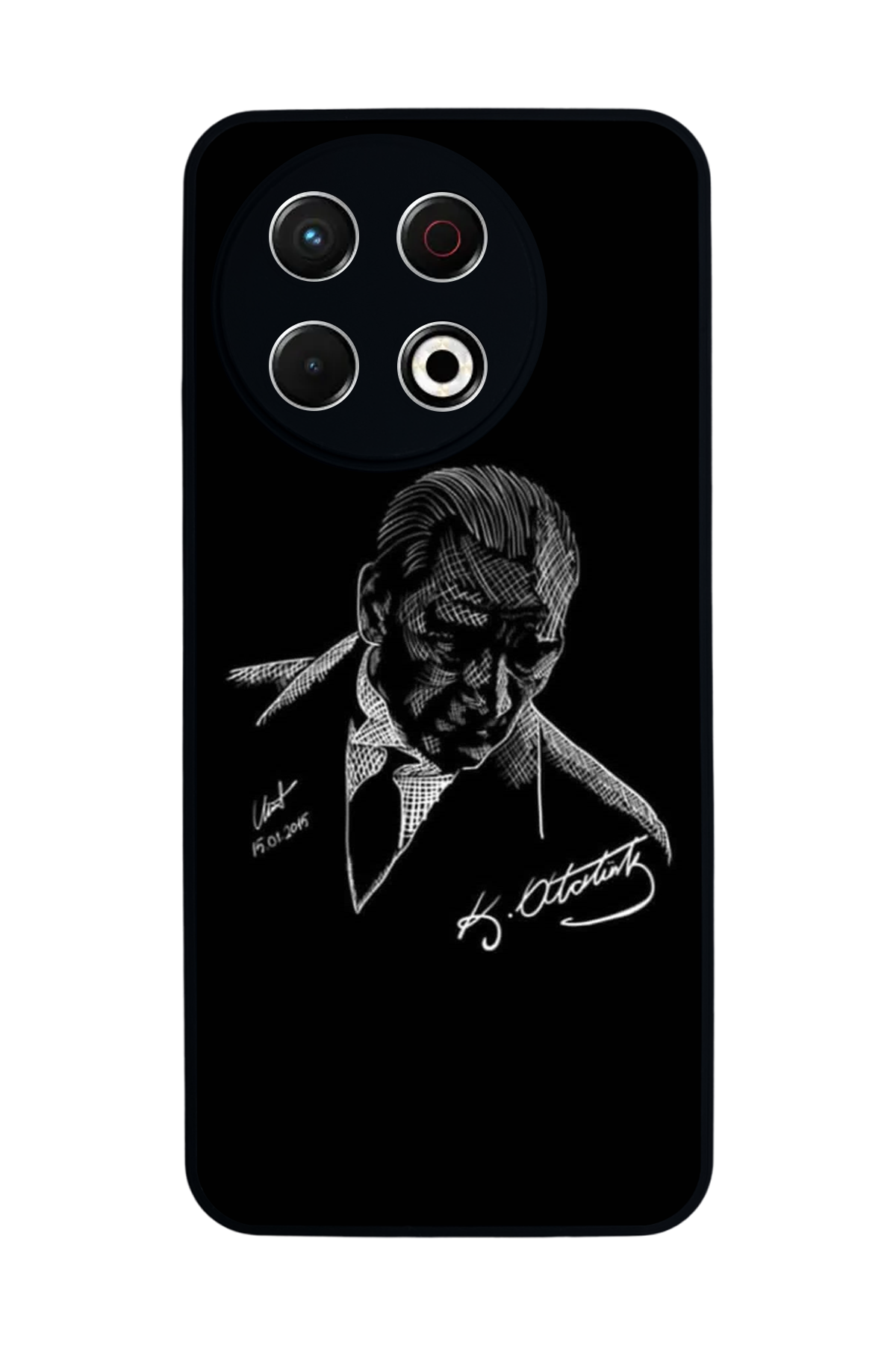 Tecno Spark 30 Pro Uyumlu Mustafa Kemal Ataturk Tasarımlı Glossy Premium Kılıf