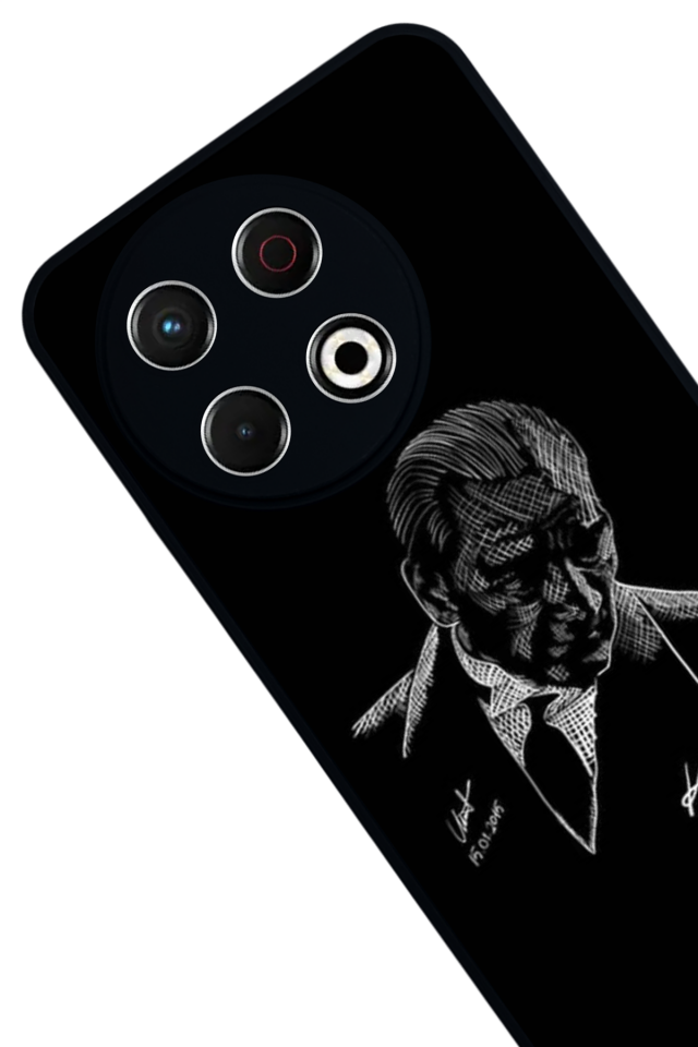 Tecno Spark 30 Pro Uyumlu Mustafa Kemal Ataturk Tasarımlı Glossy Premium Kılıf