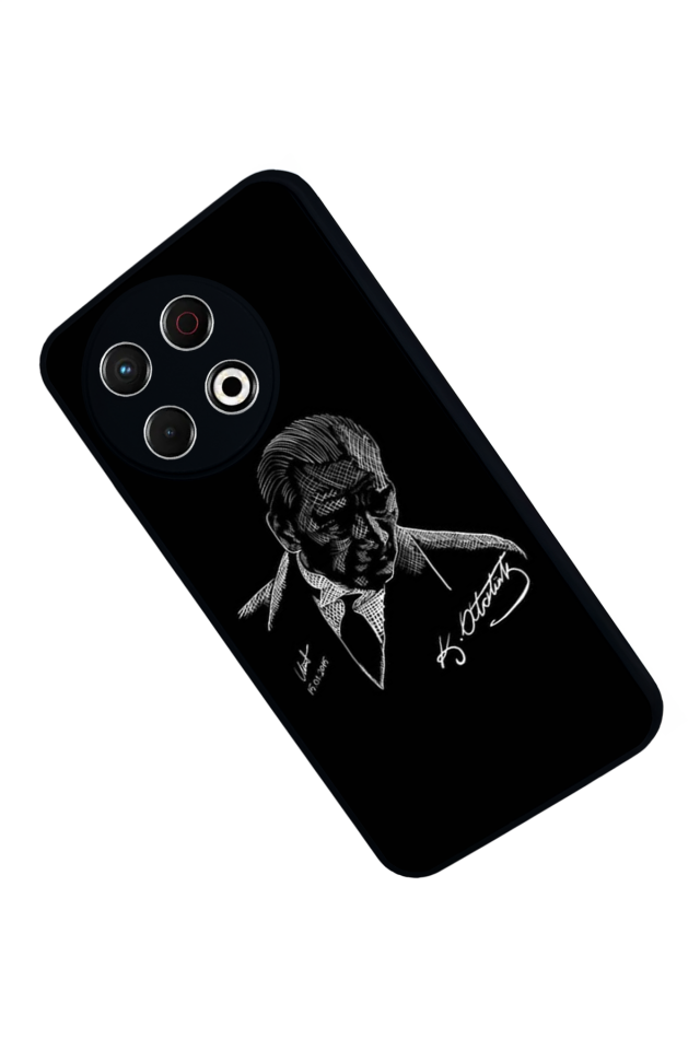 Tecno Spark 30 Pro Uyumlu Mustafa Kemal Ataturk Tasarımlı Glossy Premium Kılıf