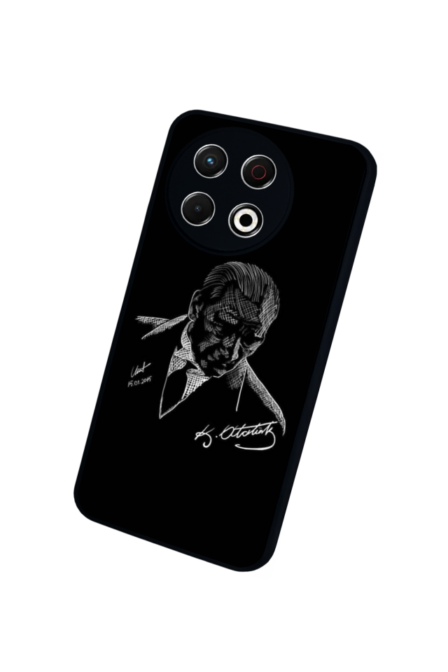 Tecno Spark 30 Pro Uyumlu Mustafa Kemal Ataturk Tasarımlı Glossy Premium Kılıf