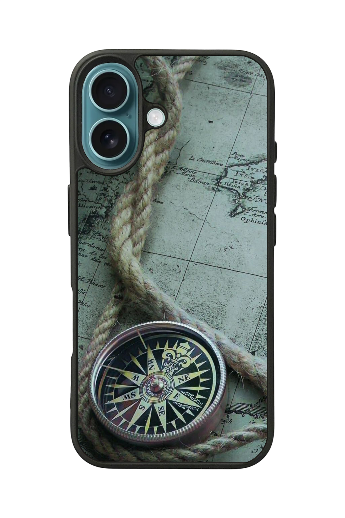 iPhone 16 Plus Uyumlu Pusula Tasarımlı Glossy Premium Kılıf