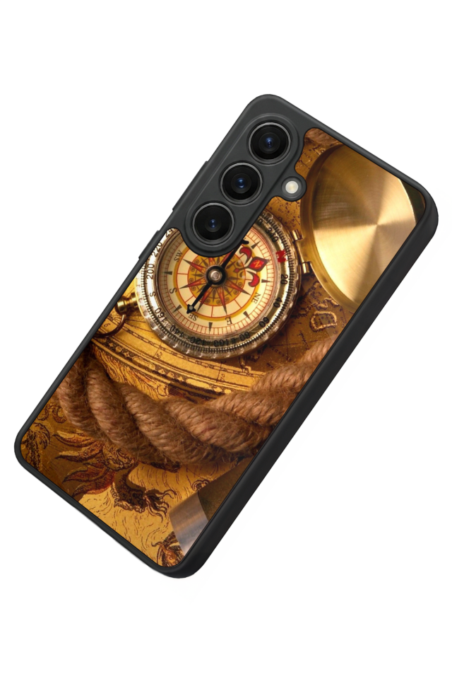 Samsung Galaxy S26 Uyumlu Pusula Tasarımlı Glossy Premium Kılıf