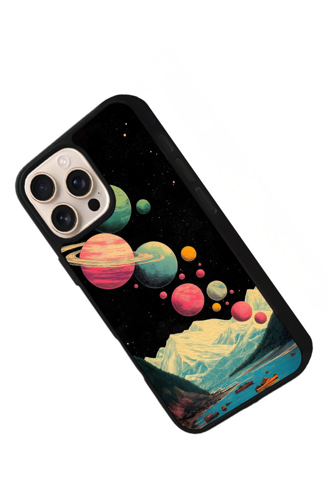 iPhone 16 Pro Uyumlu Uzay Tasarımlı Glossy Premium Kılıf