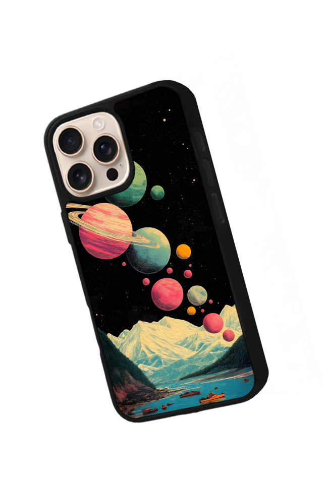 iPhone 16 Pro Uyumlu Uzay Tasarımlı Glossy Premium Kılıf